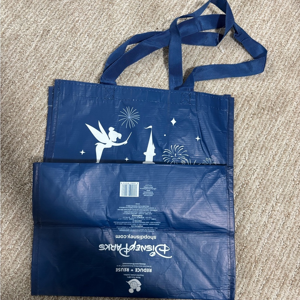 Disney Blue and White Disneyland Resort Tinker Bell Castle Tote Bag - Picture 3 of 7